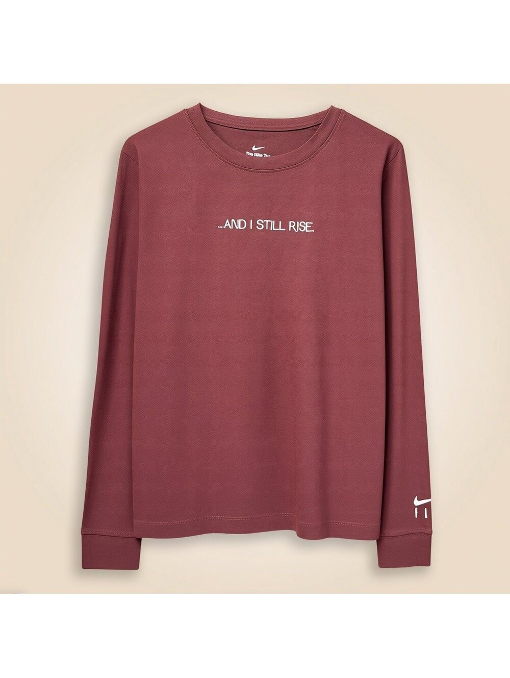 Nike The Nike Tee Maroon Long Sleeve Shirt | L